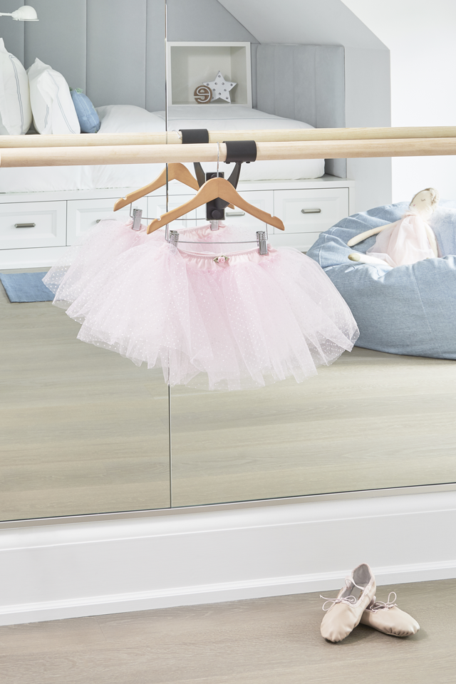 Tutu handing in child's bedroom Interior Design by Sara Bederman